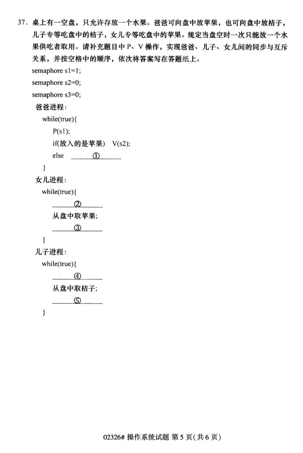 2019年4月自学考试操作系统真题(图2)