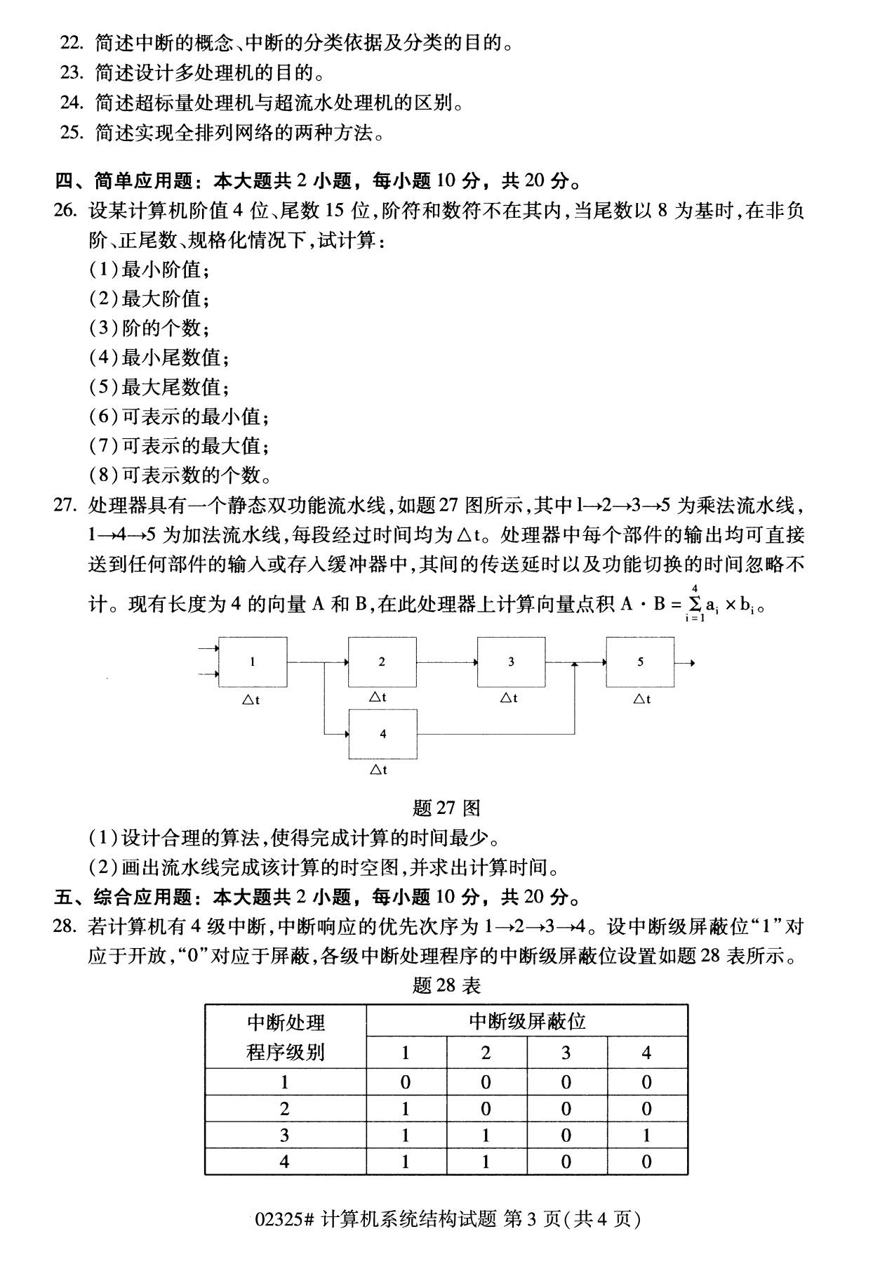 2020年8月湖南省自学考试本科计算机系统结构真题(图3)