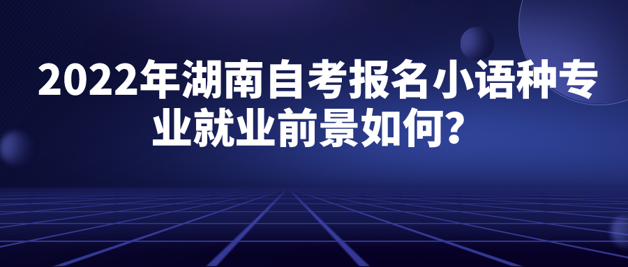 2022年湖南自考报名小语种专业就业前景如何？(图1)