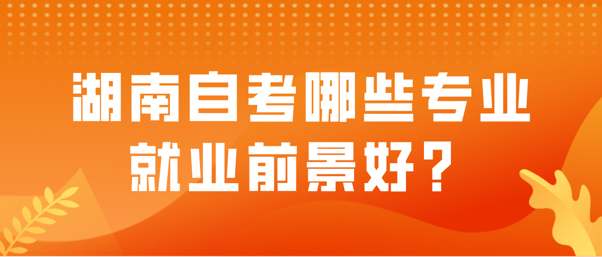 湖南张家界自考哪些专业就业前景好？