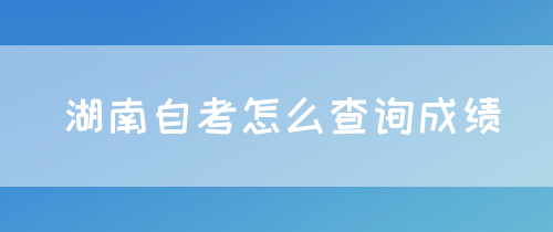 湖南自考怎么查询成绩(图1)