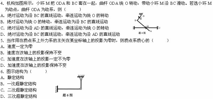 全国2008年4月高等教育自学考试工程力学(二)试(图2) 全国2008年4月高等教育自学考试工程力学(二)试(图2)